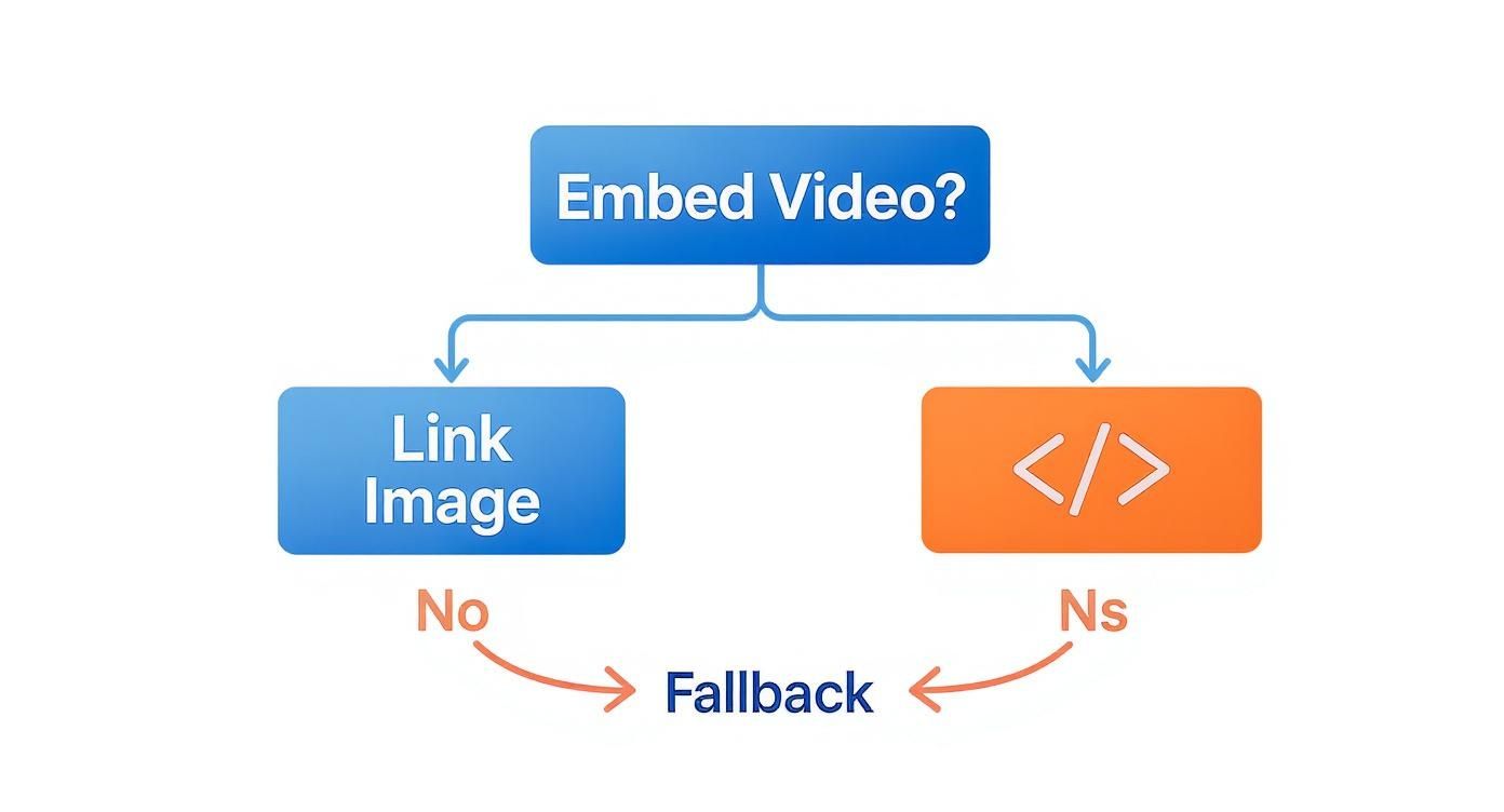 Infographic about how to embed video in email