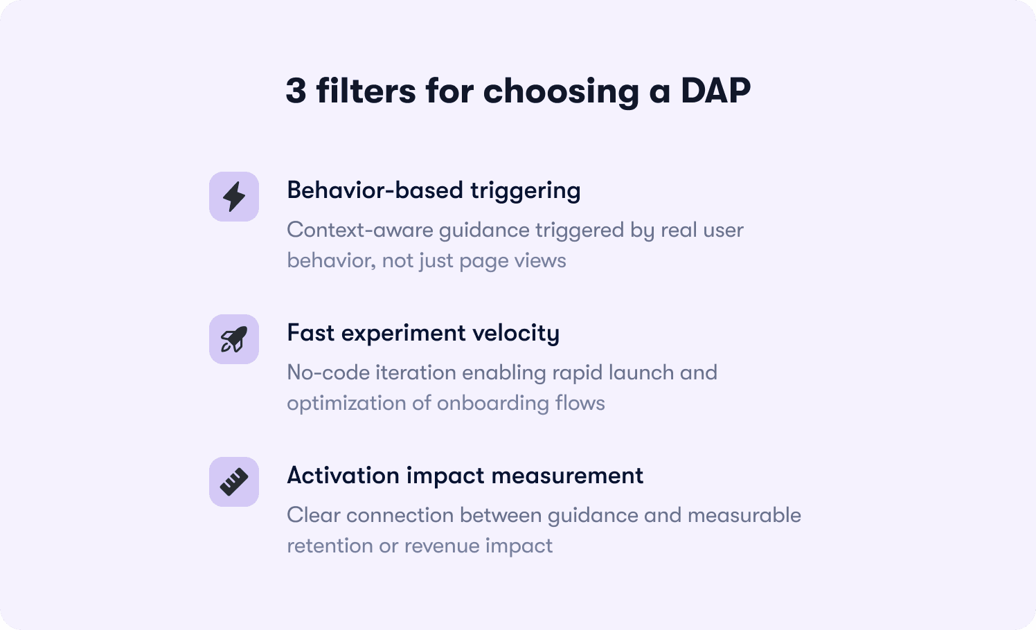 filters for DAP selection