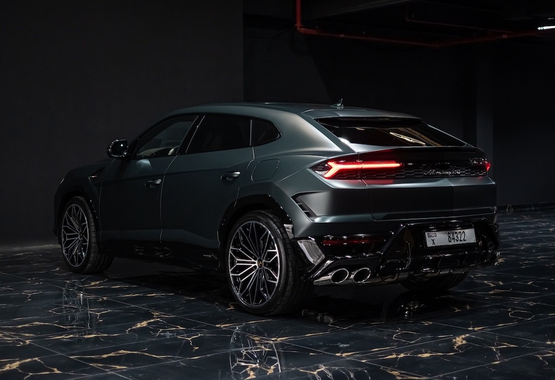 Lamborghini Urus SE 2025 rear design showcasing performance SUV available for rent in Dubai