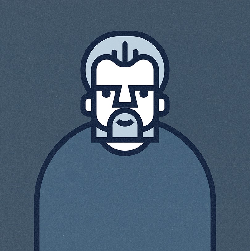 Illustration of a strong man with beard