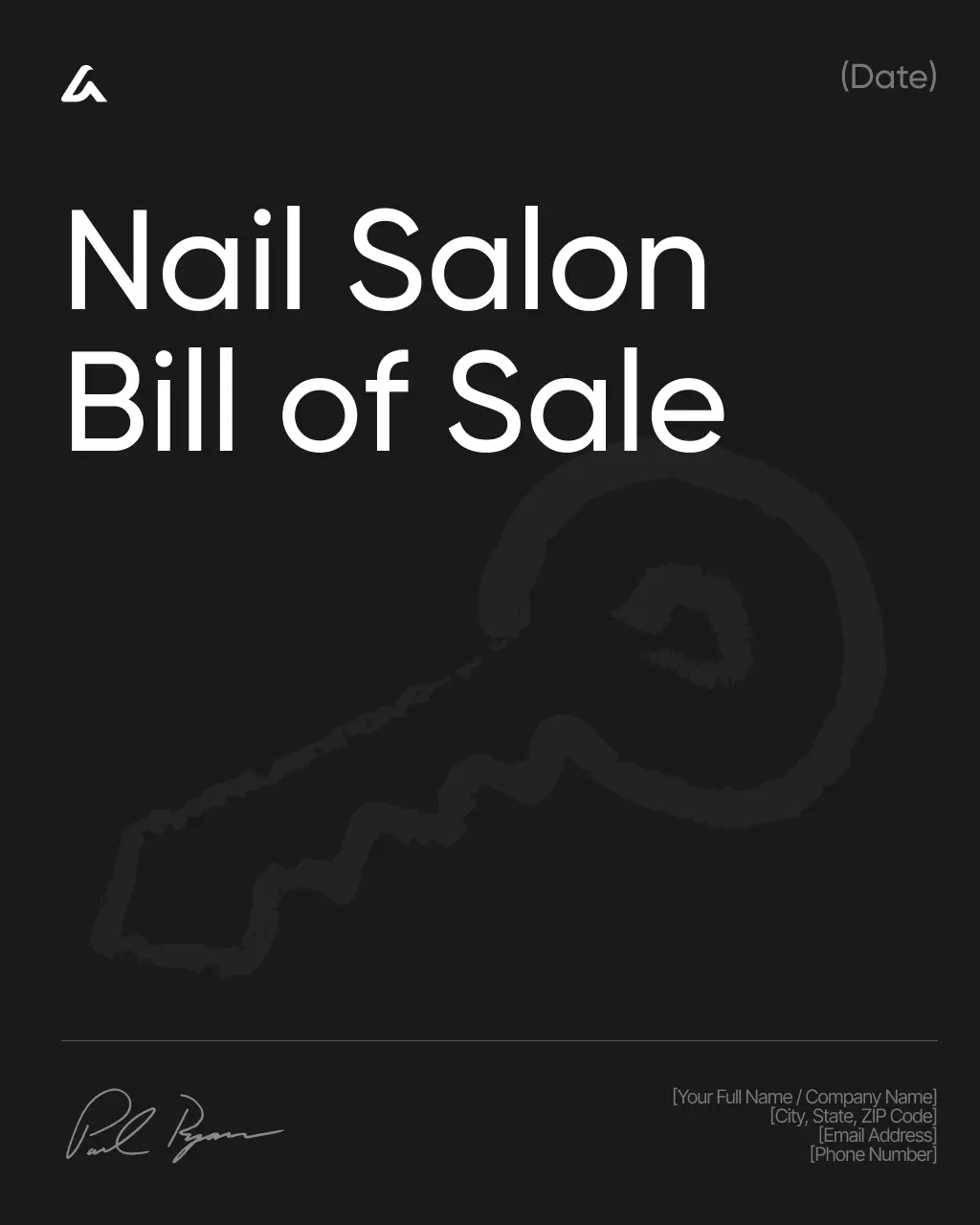 Nail Salon Bill of Sale