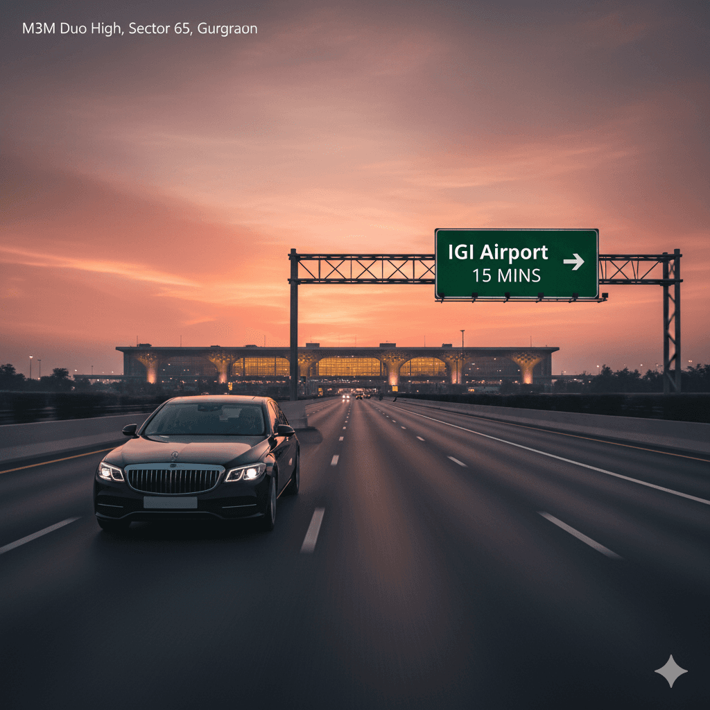 M3M Duo High Sector 65 Gurgaon IGI Airport connectivity.