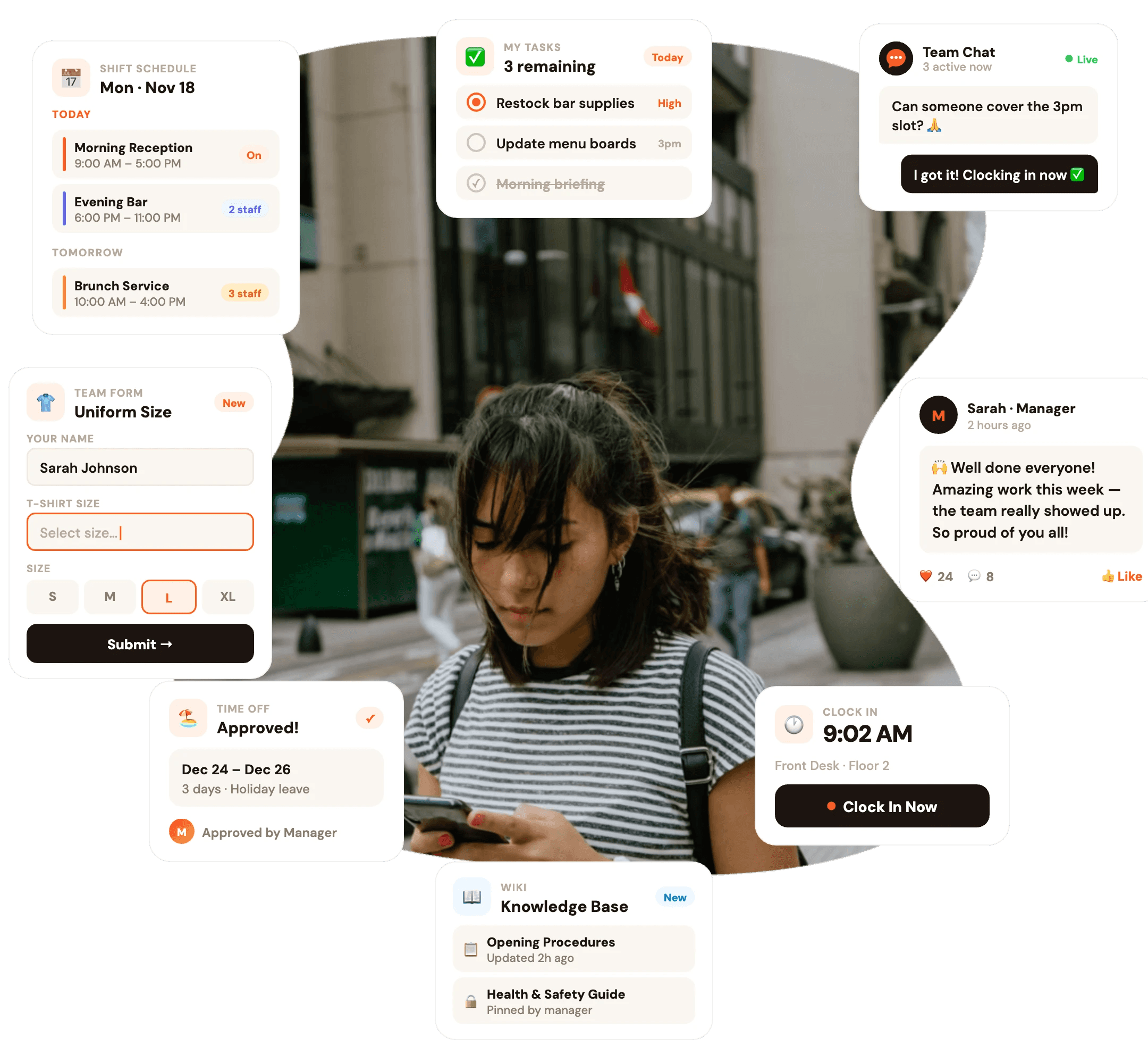 Pebb: All-in-one Employee App: Shifts, Clock in, Chats, Tasks, Forms, and more