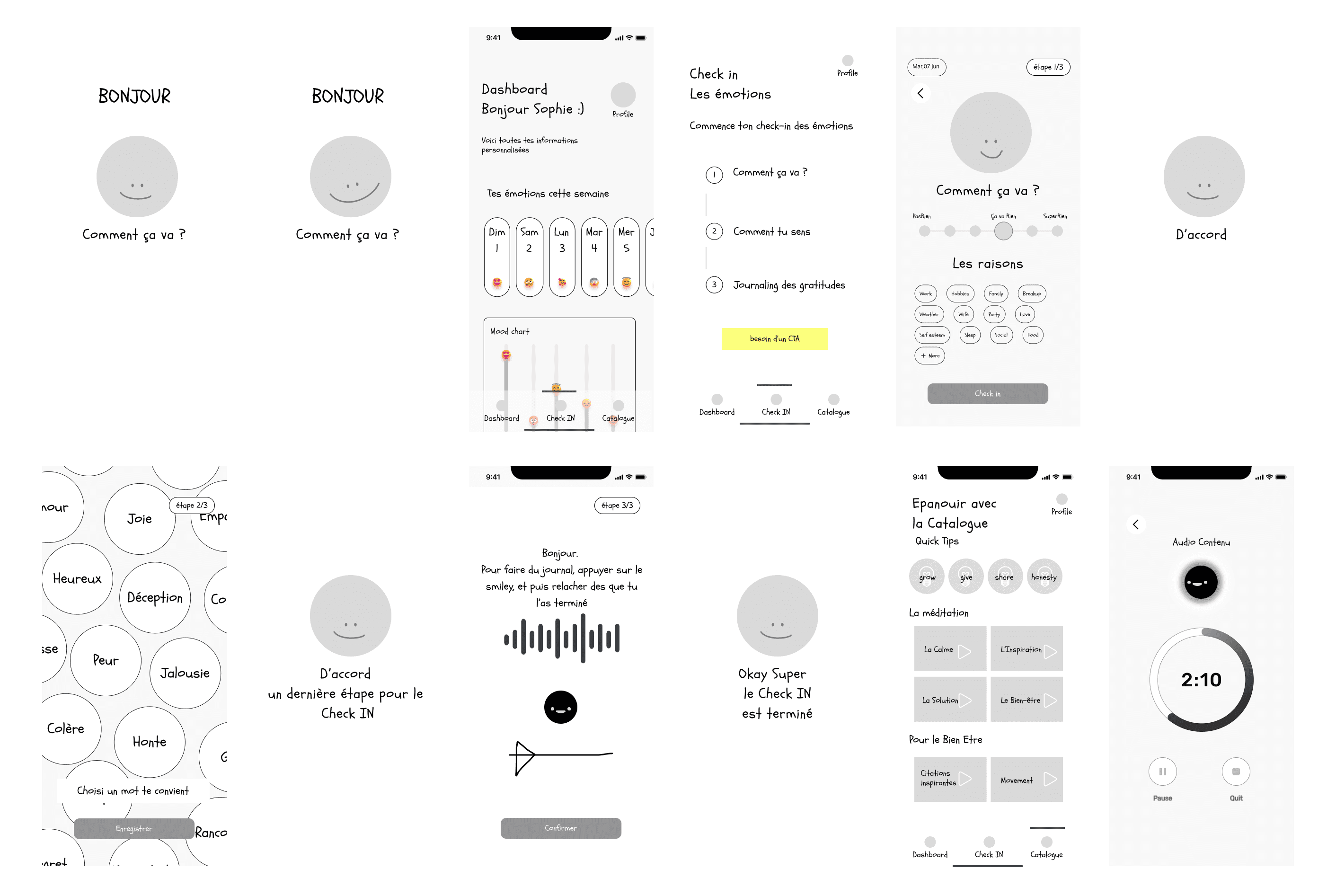 The top half of a screen of a mobile device