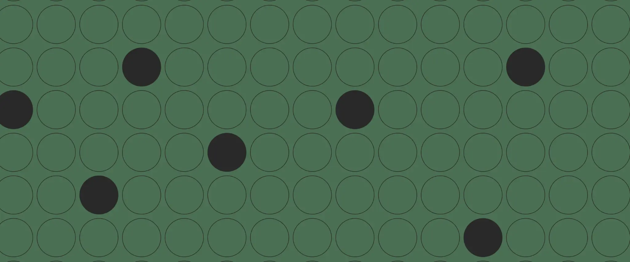 Grid of circles with scattered dark circles