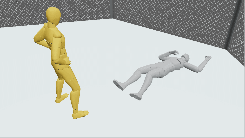 Gray Human Model in a fighting stance