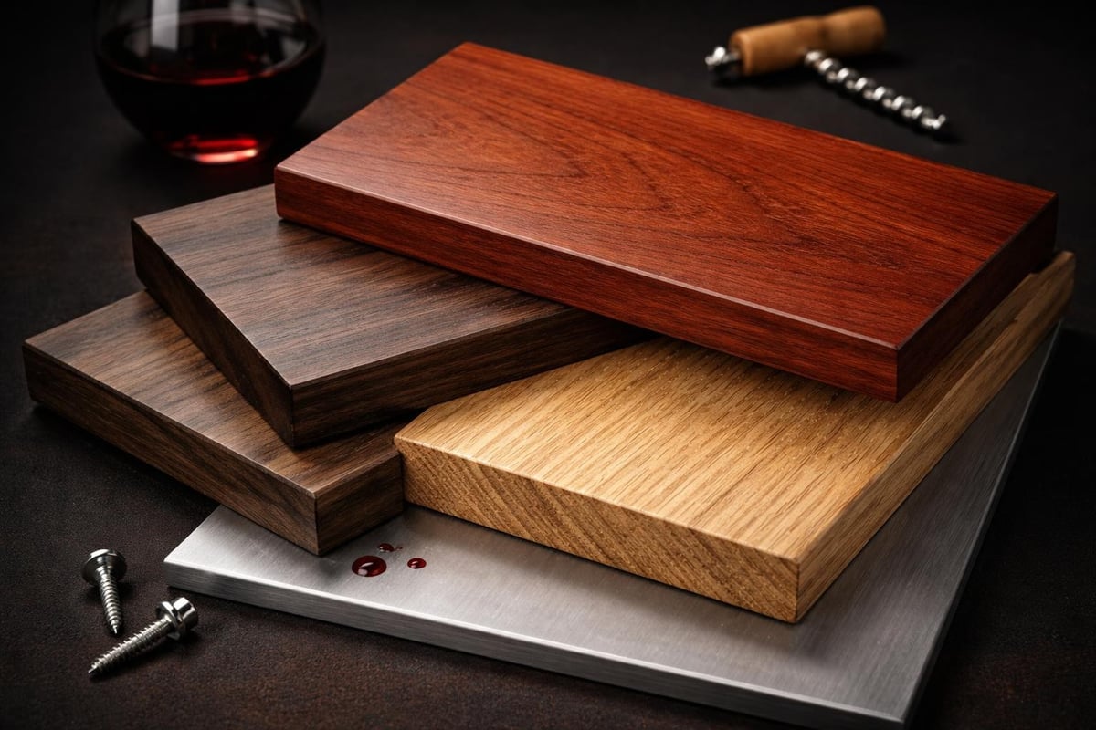 Wood species comparison for wine racks