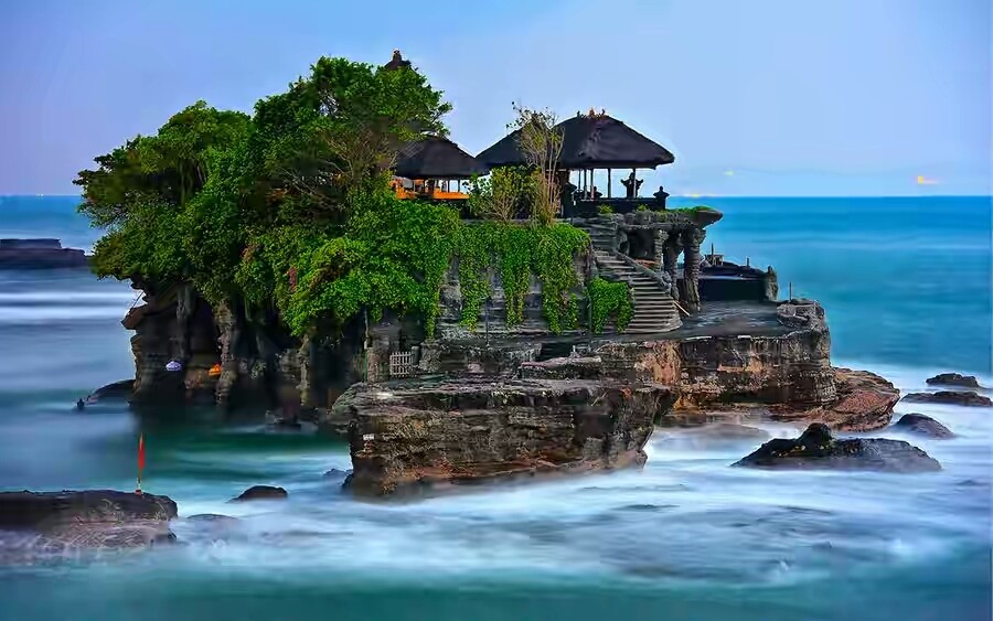 Iconic Balinese temple on the coast, a famous cultural landmark located near premium Nyanyi real estate listings.
