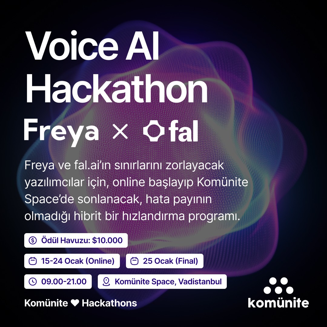 Voice AI Hackathon — Yapay zekâ ile insan arasındaki mesafenin sadece bir latency sorunu olduğunu kanıtlayabilecek mimarları arıyoruz.