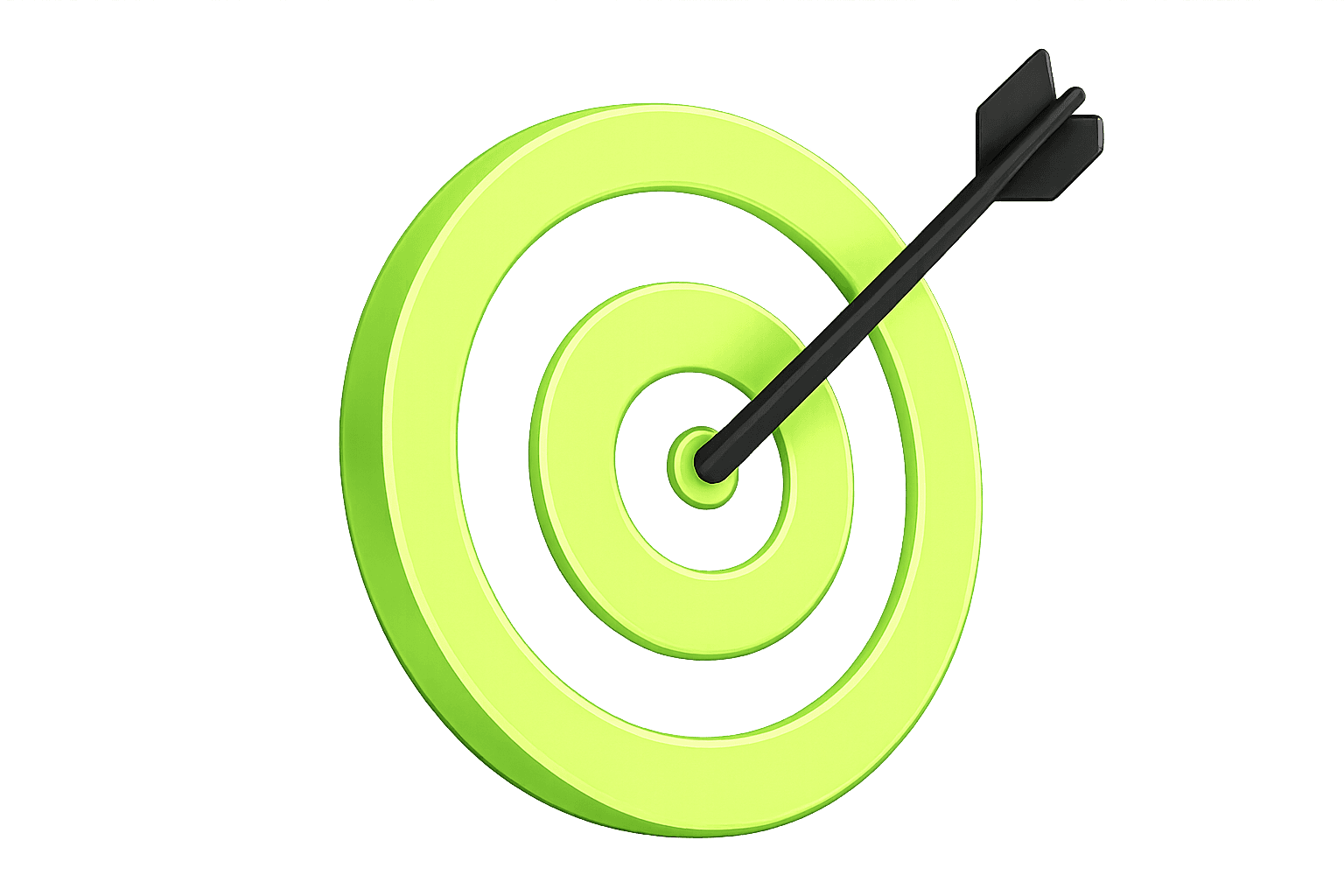 Target icon: Green target with an arrow in the center symbolizing marketing accuracy and campaign targeting.