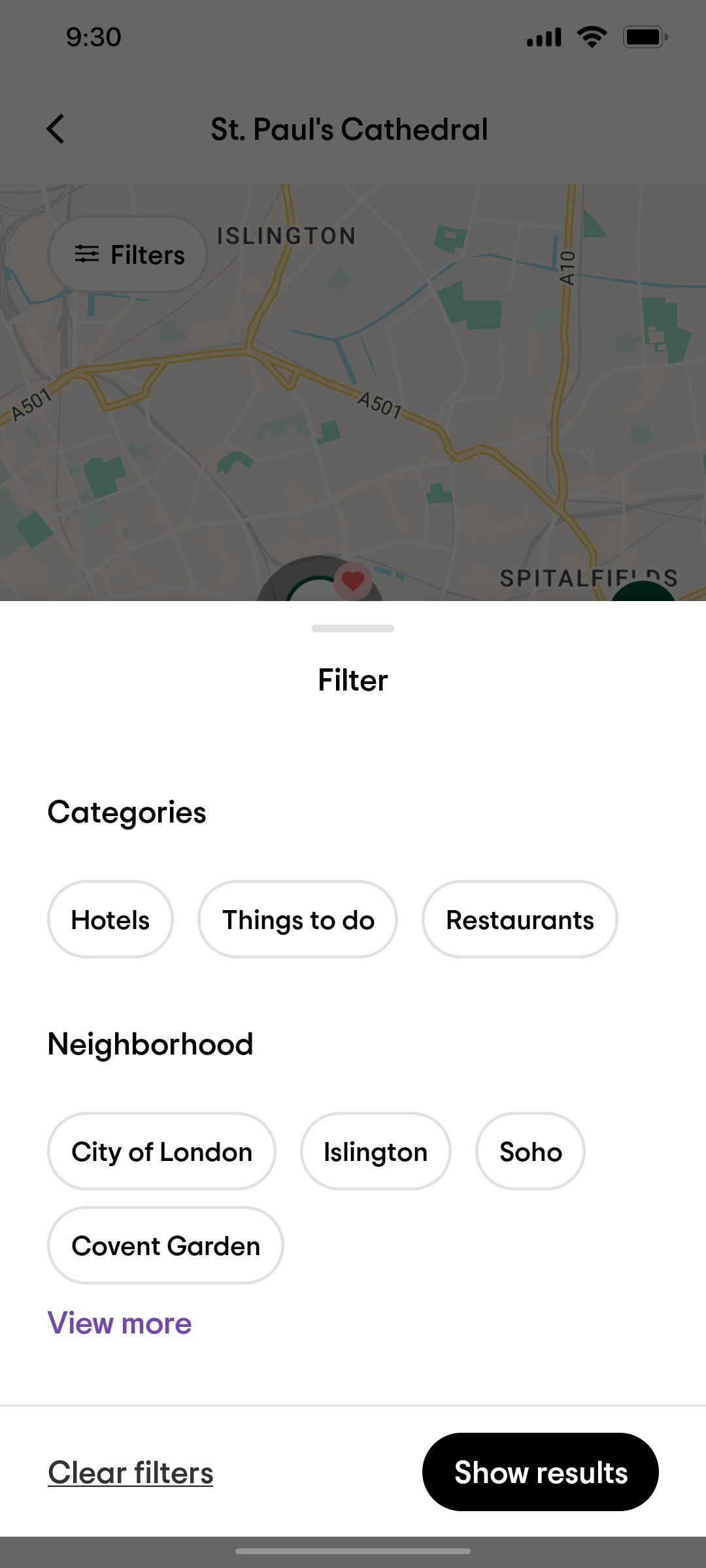Tripadvisor Share results Page Screen