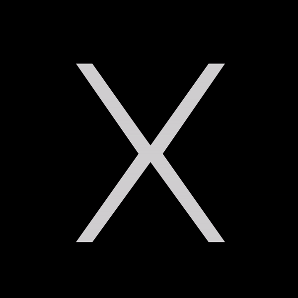 Animated visual showing "X" moving between two letterform extremes.