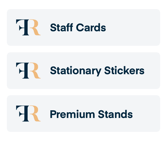 Staff Cards Stickers and Stands