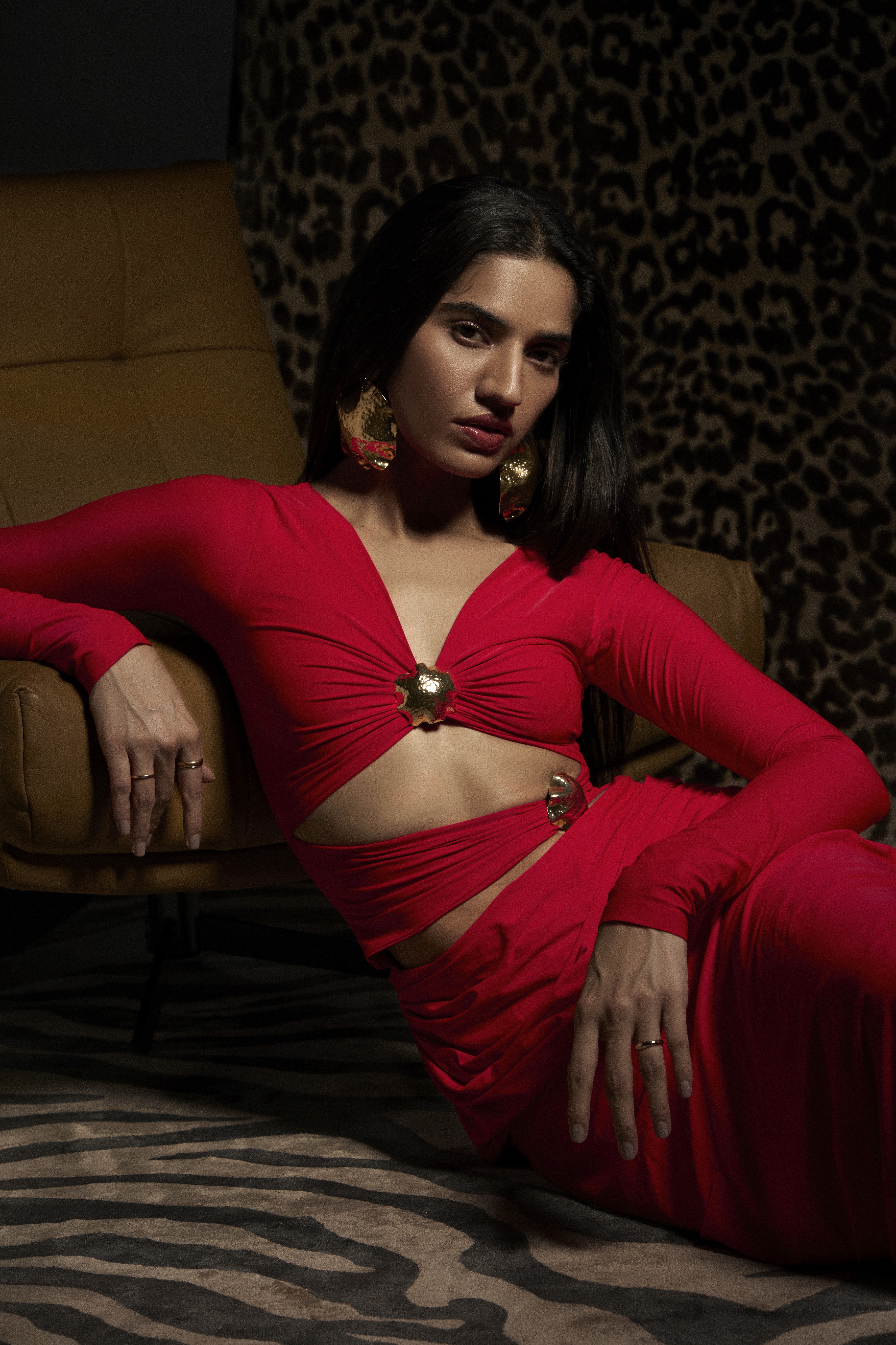 Friends laughing and posing inside a car