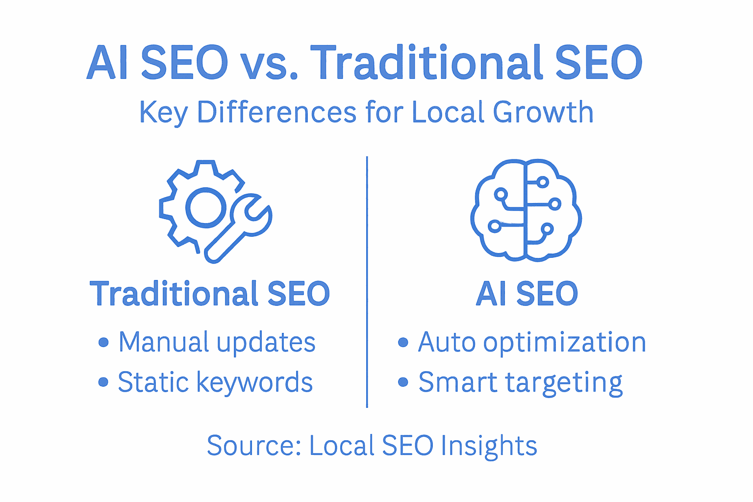 Infographic comparing AI SEO and traditional SEO