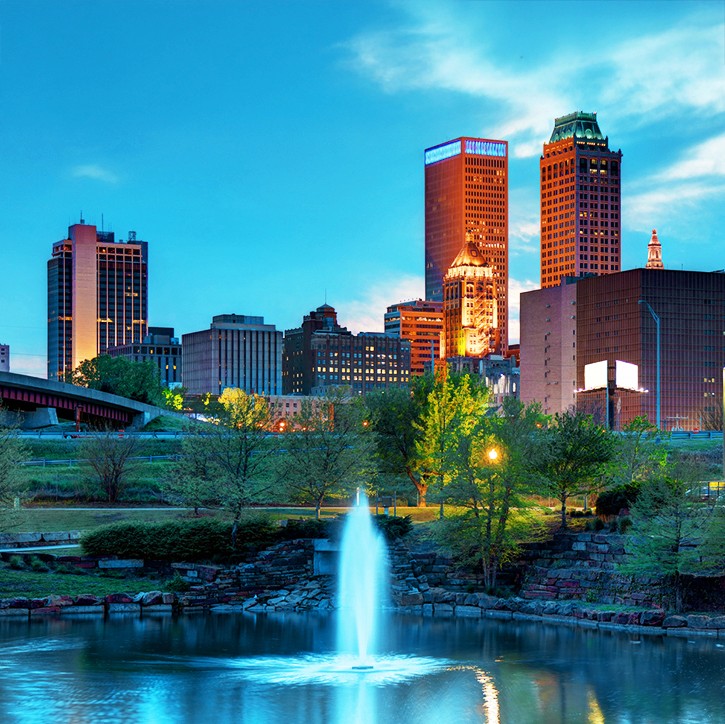 Landscape of Tulsa, Oklahoma.