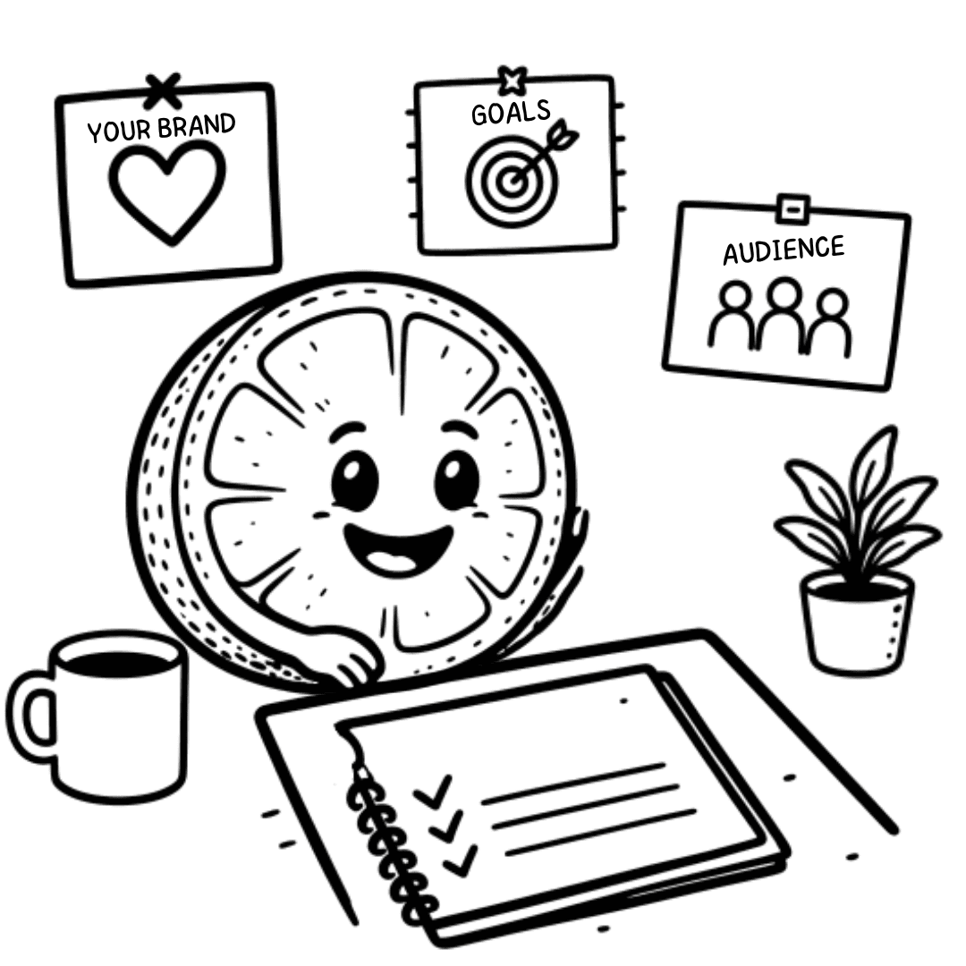 Hand-drawn illustration representing 100% bespoke marketing strategy