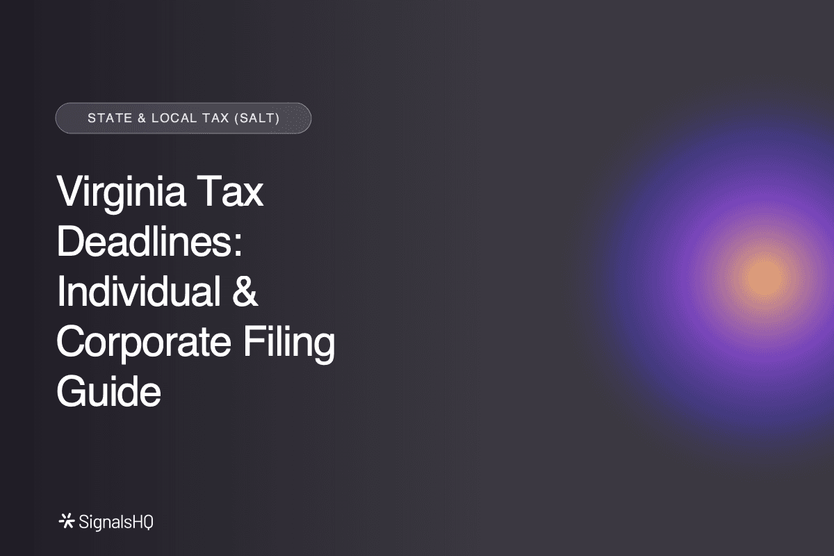 Virginia Tax Deadlines: Individual & Corporate Filing Guide