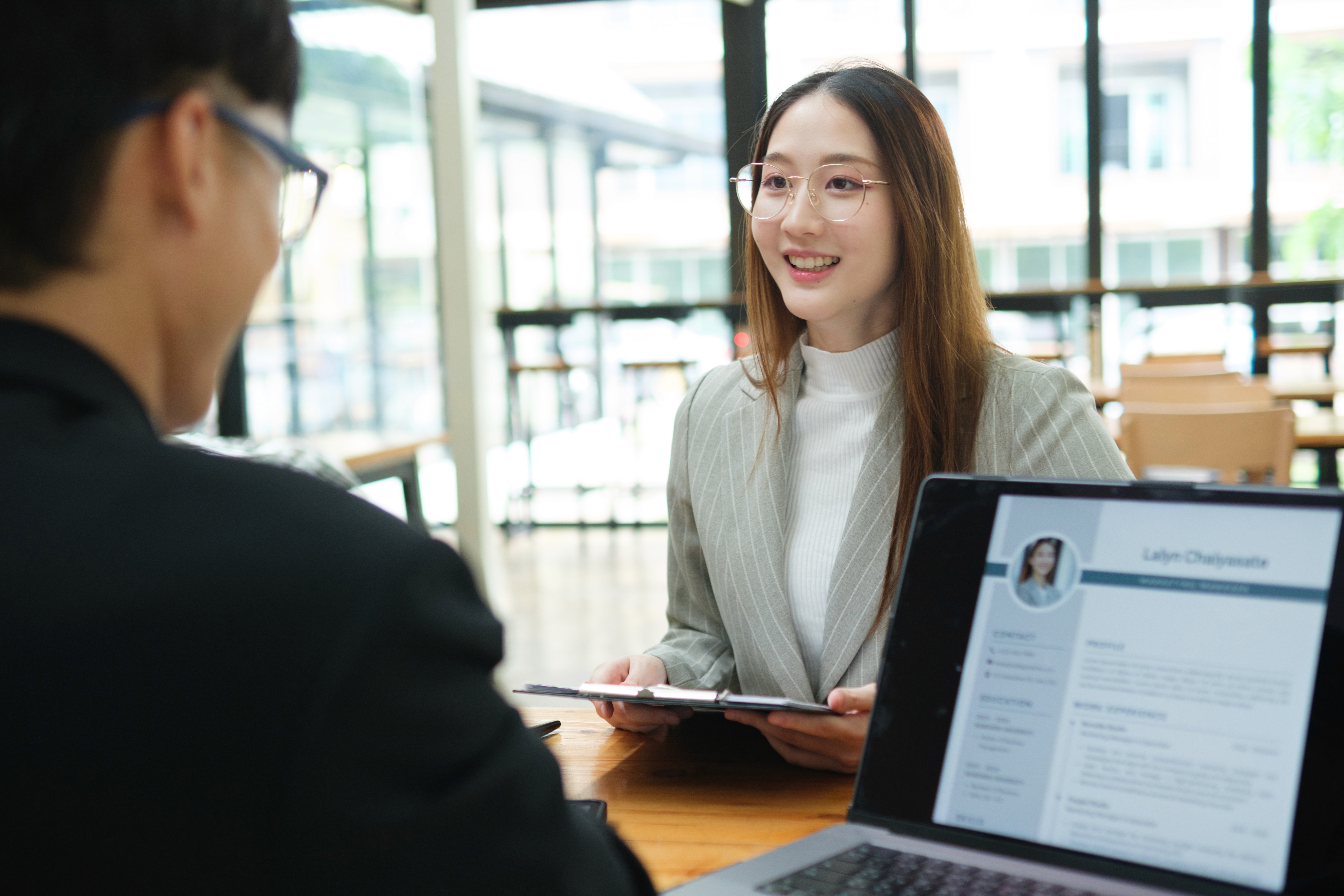 a chair and table in a room