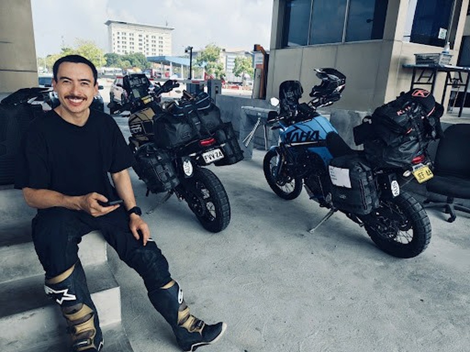 Nolan with motorcycles at Port Klang