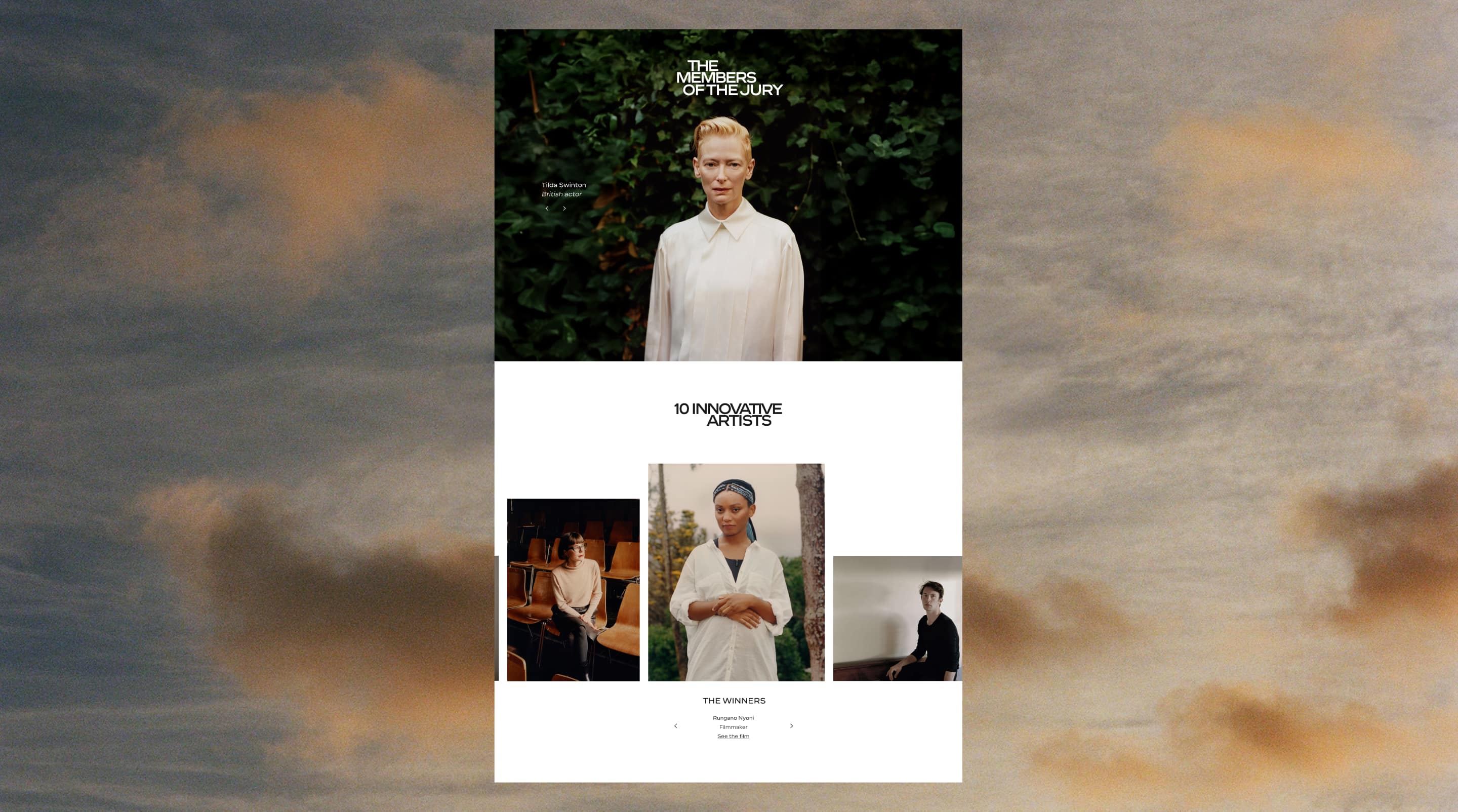 Homepage of the CHANEL Next Prize website