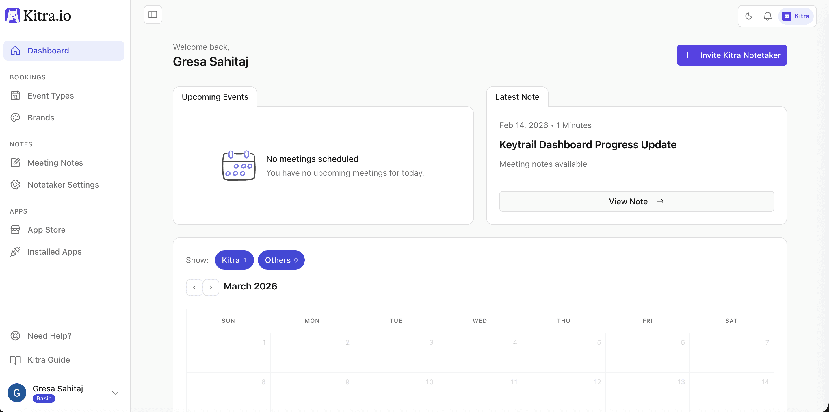 The Dashboard of Kitra