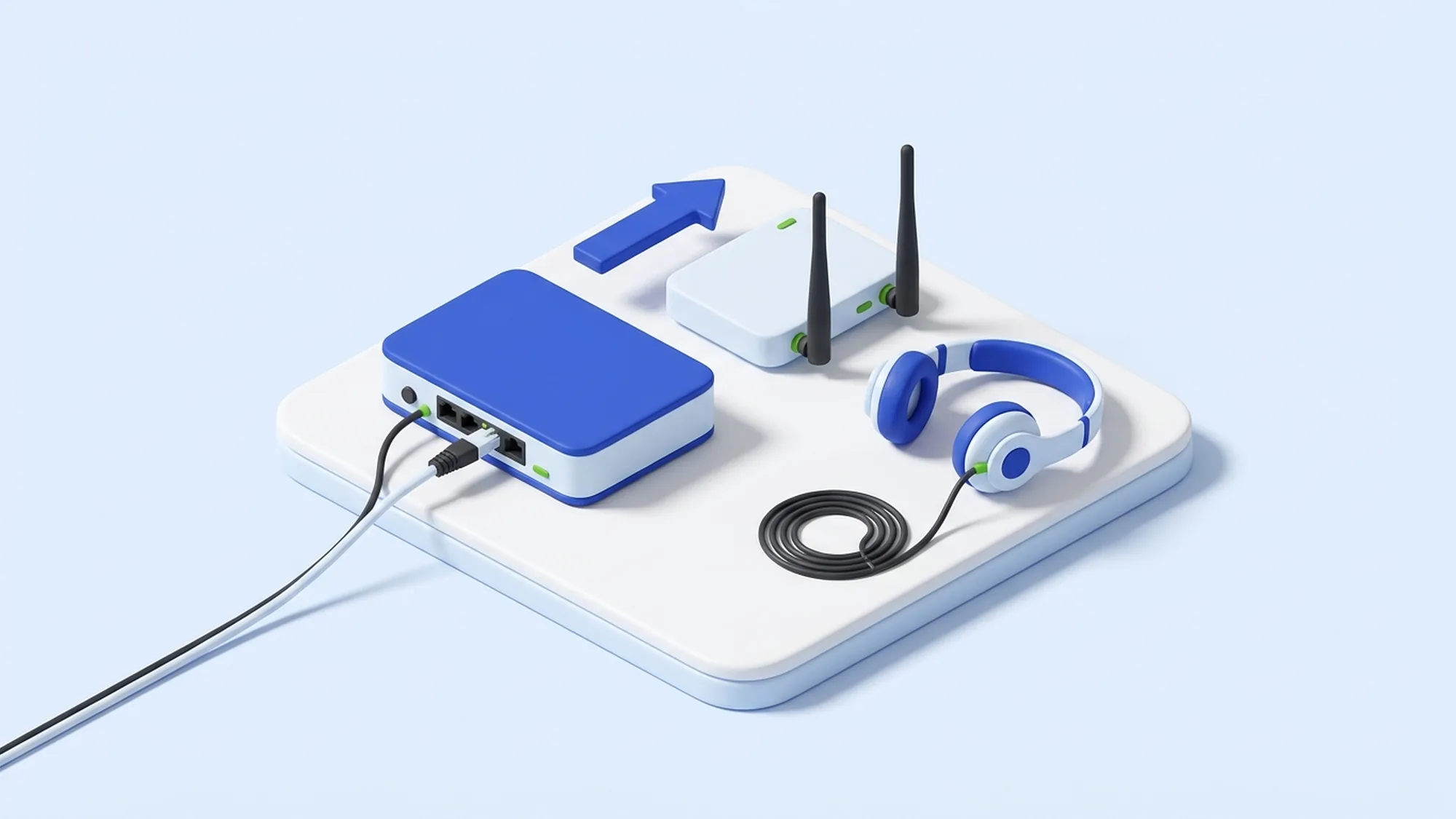 Illustration 3D de l'infrastructure d'un chargé de clientèle : fibre dédiée et secours 4G automatique