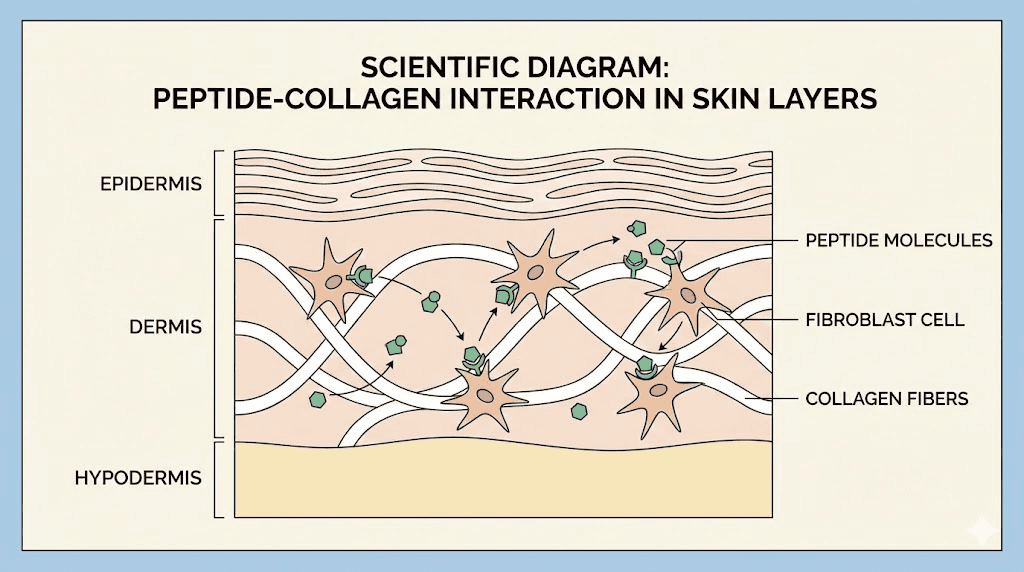 How peptides stimulate collagen production in skin layers