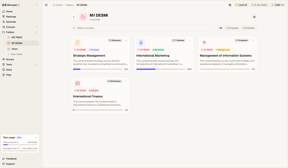 atlas ai powered learning app folders