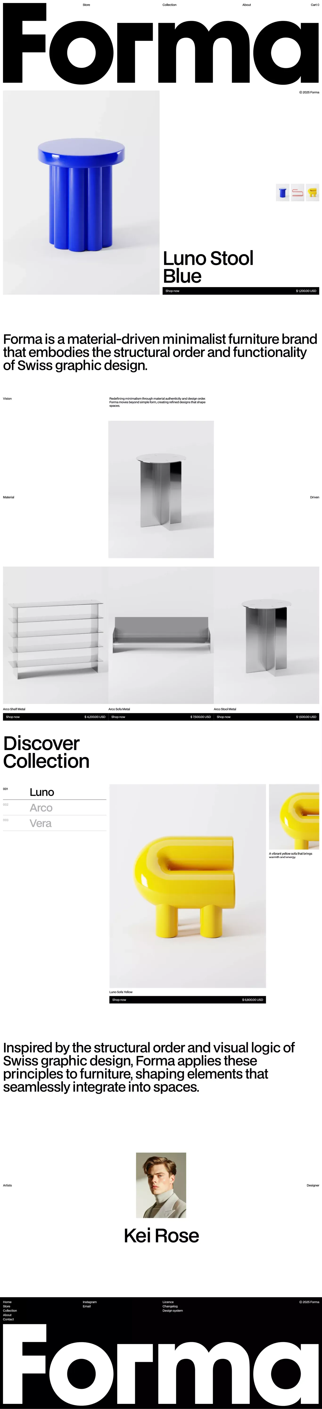 Forma - Webflow HTML website template other page screenshot showcasing Art and Design design