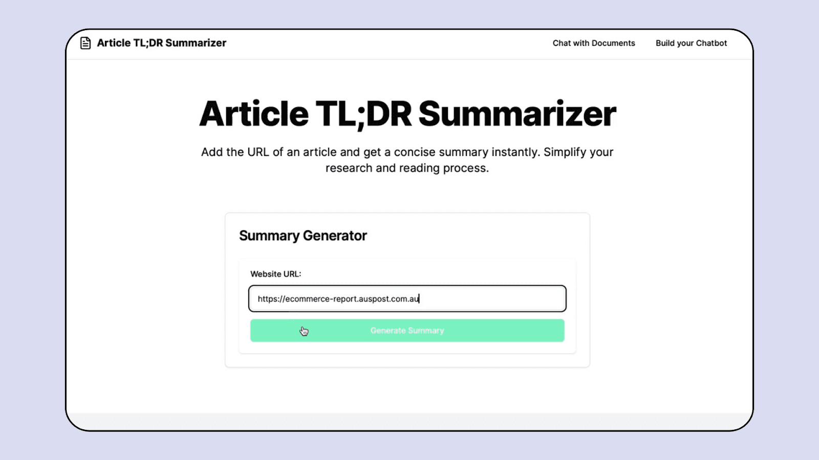 Free AI tool TLD Summary