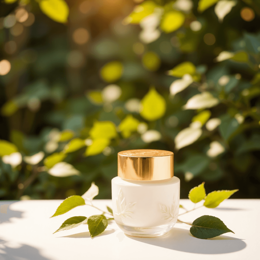 product photography of a jar of skincare cream