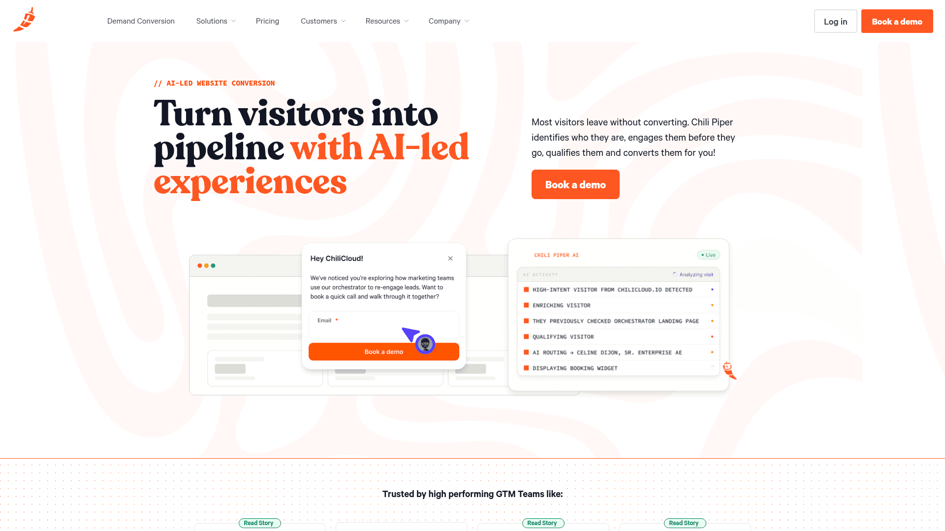 Screenshot of https://www.chilipiper.com