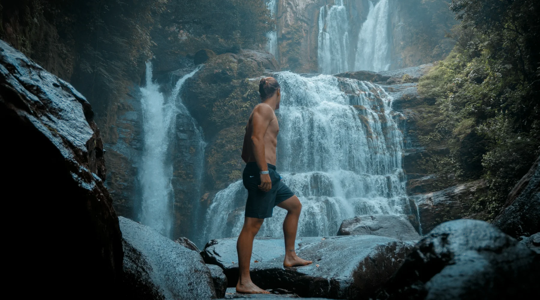 A healthy man at a volcano in Costa Rica