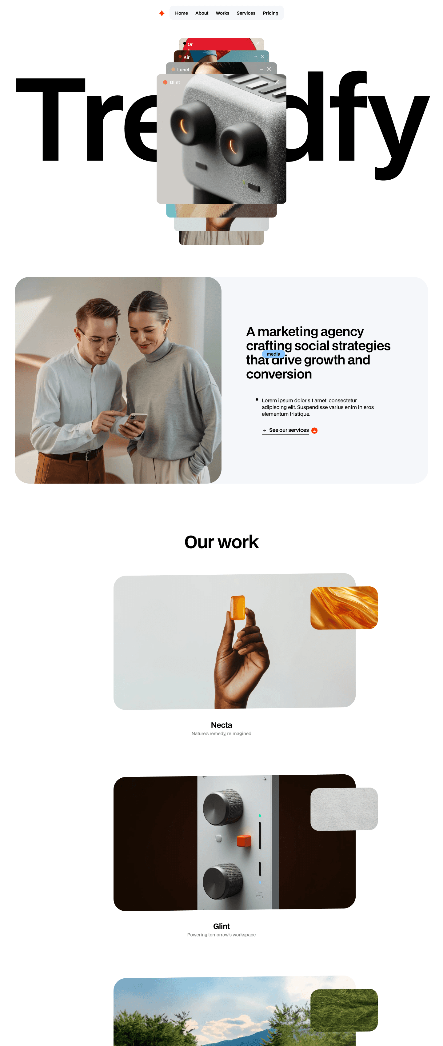 Screenshot of Trendy marketing agency webflow template