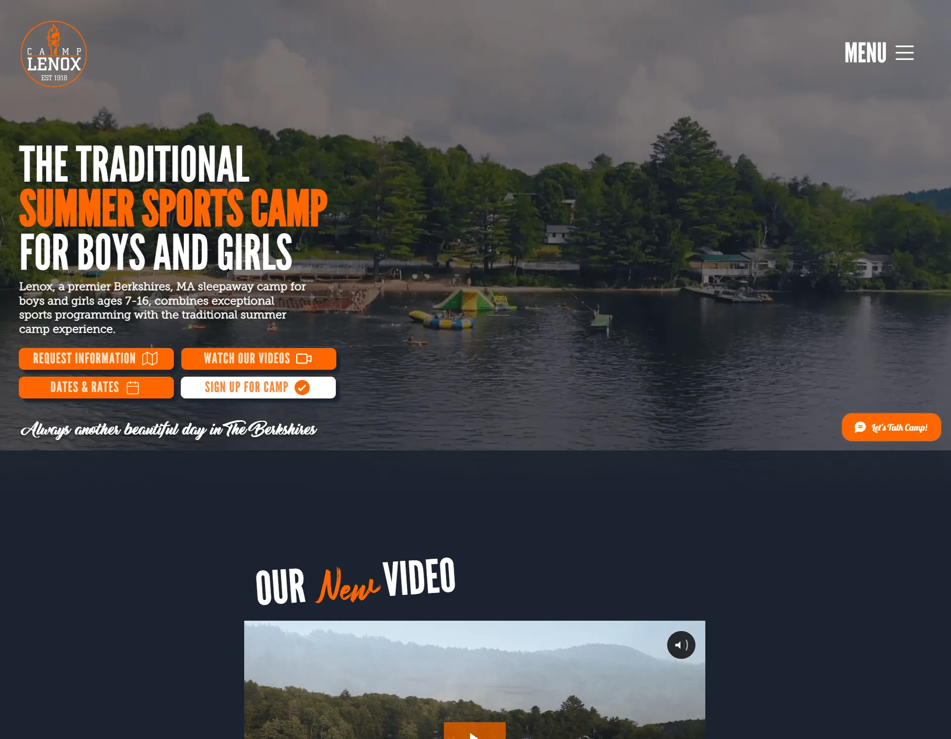 Camp Lenox website design preview – traditional sports camp web design by RJP.design Web Design Agency NYC specializing in creative and modern digital experiences.