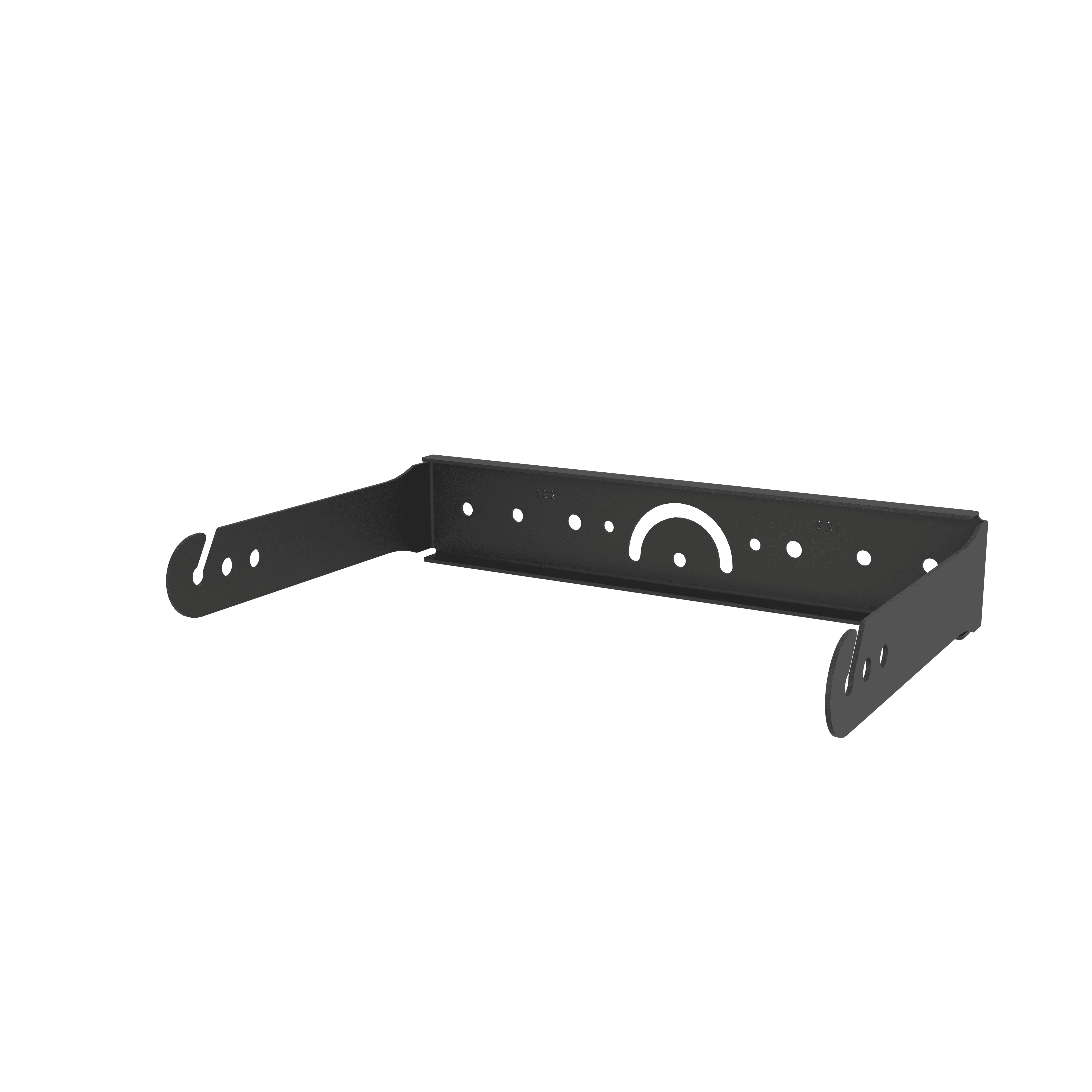 Black metal wall mount with curved arms.