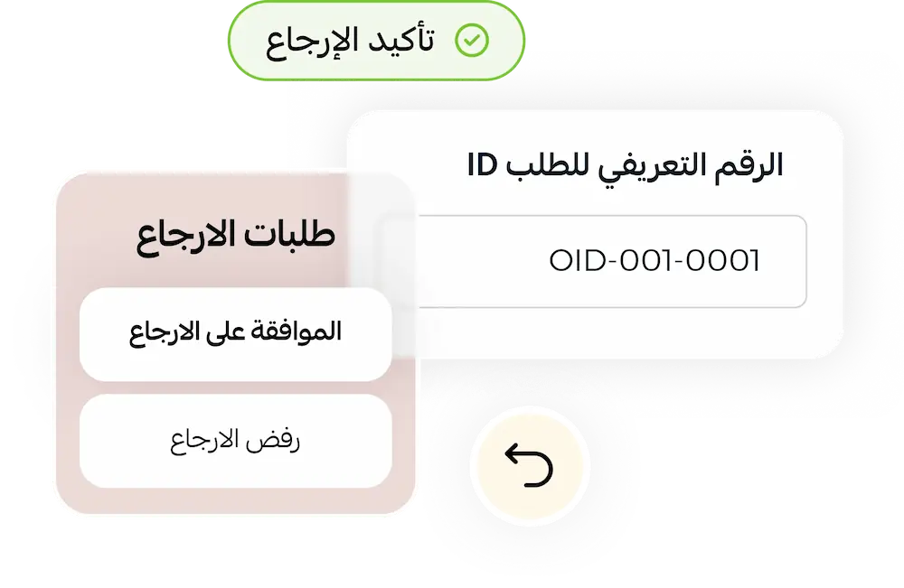 خيارات الإرجاع والطلبات