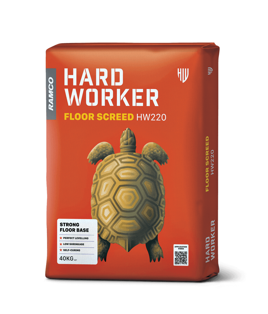 Hard Worker Floor Screed for levelling floors and creating a strong, even base for tiling or other finishes.