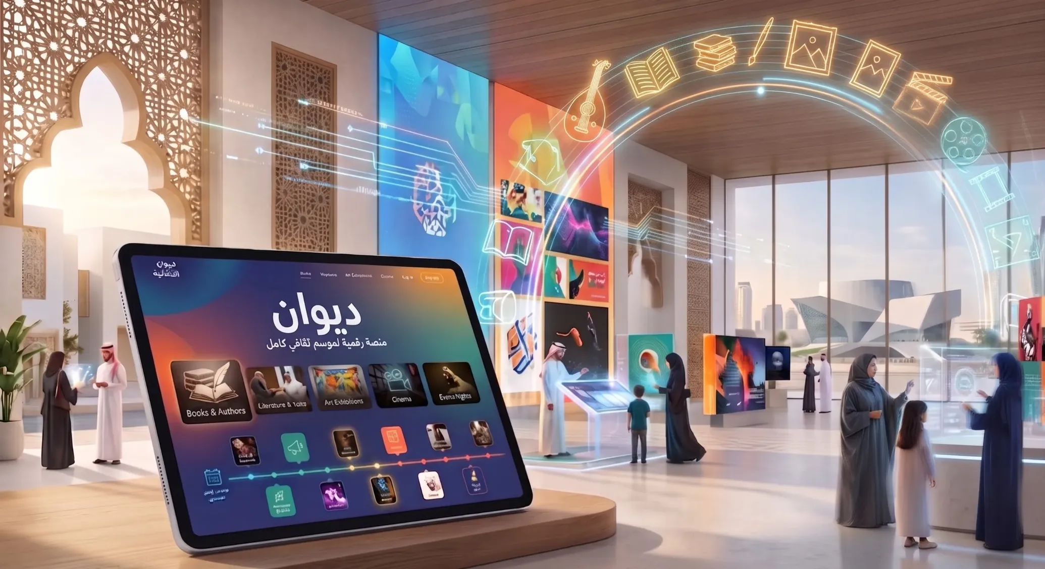 تجربة ديوان الثقافية الرقمية على جهاز لوحي