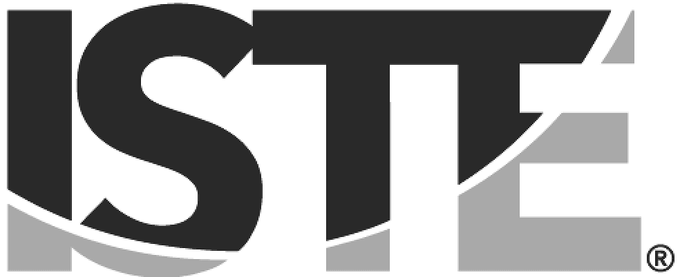 ISTE logo in white and black with gray accents and the registered trademark symbol.