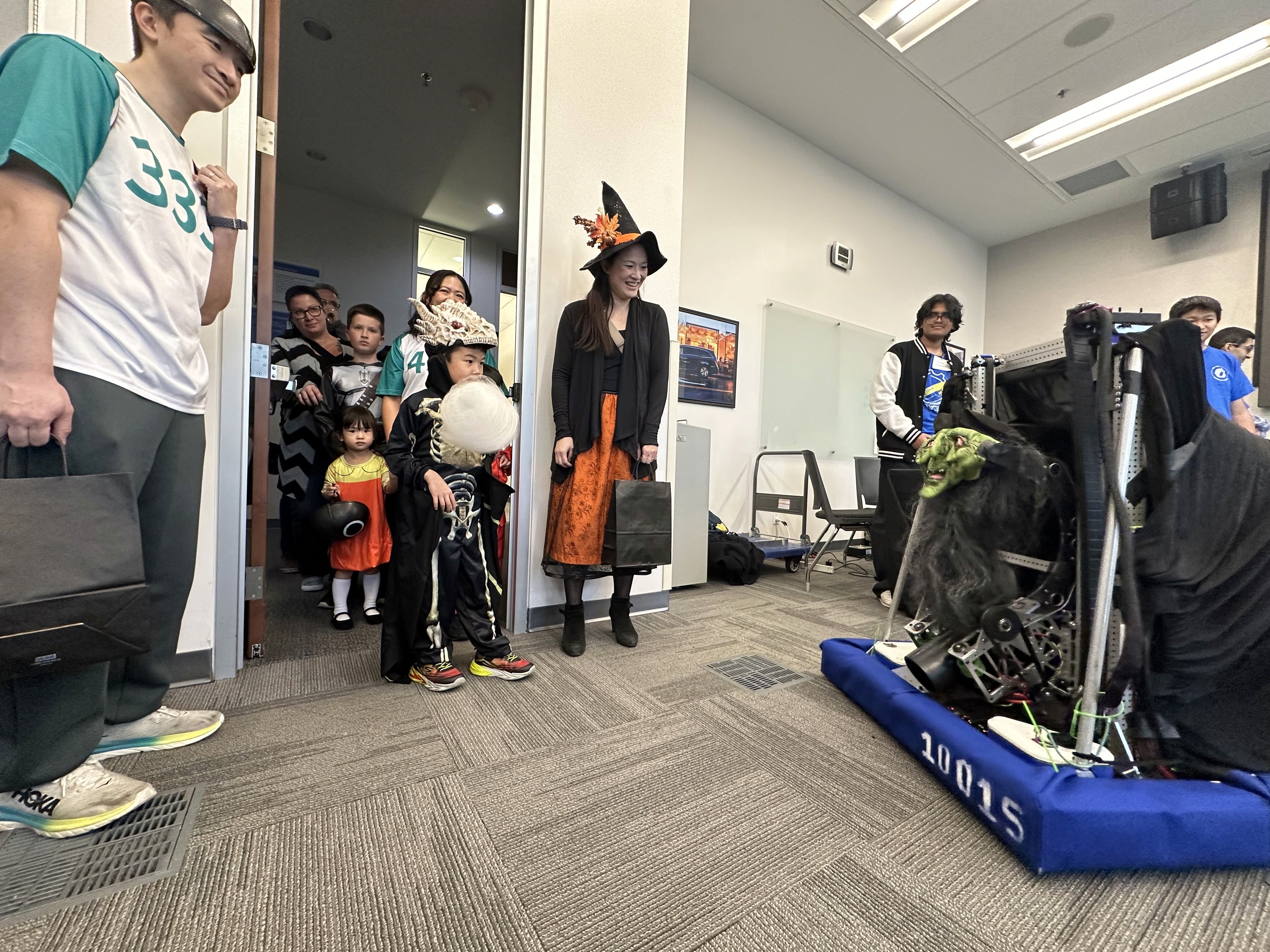 FRC Team 10015 Bubbles students demonstrate their competition robot at Honda Headquarters Halloween Celebration as a FIRST Robotics Canada Ambassador Team.