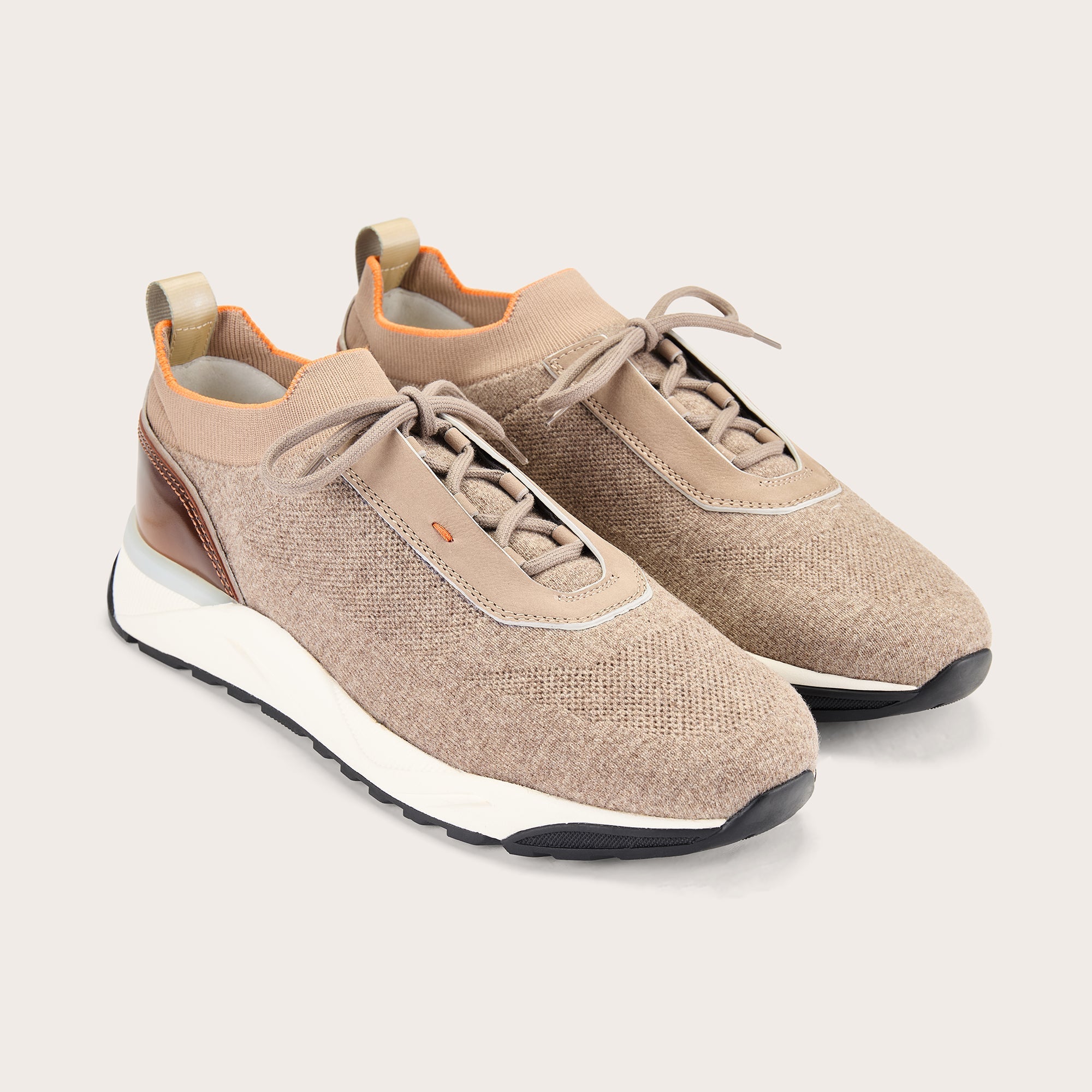 Men's Brown Knit Sneakers - Mandelli UK