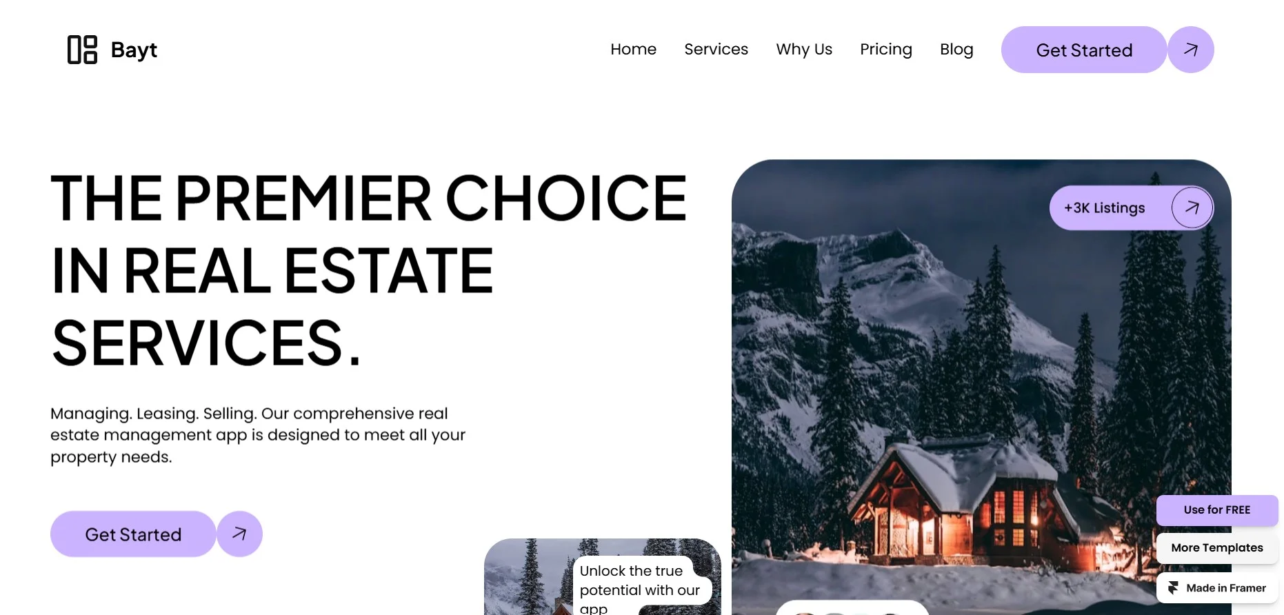 Best Framer Templates for Real Estate - Bayt 