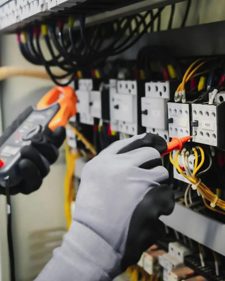 Měření elektrických parametrů v rozvaděči pomocí multimetru.