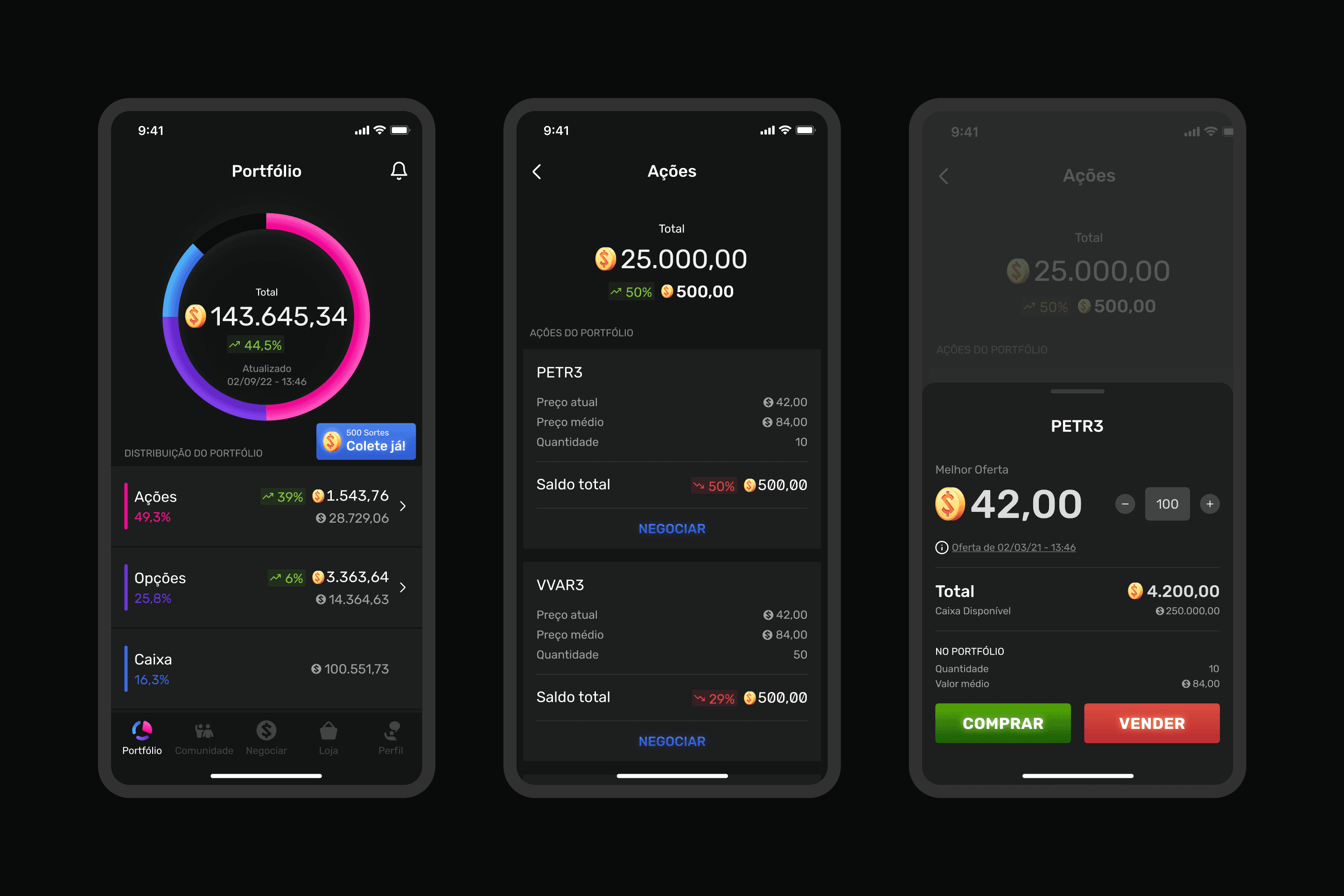 Studo - Portfolio screens
