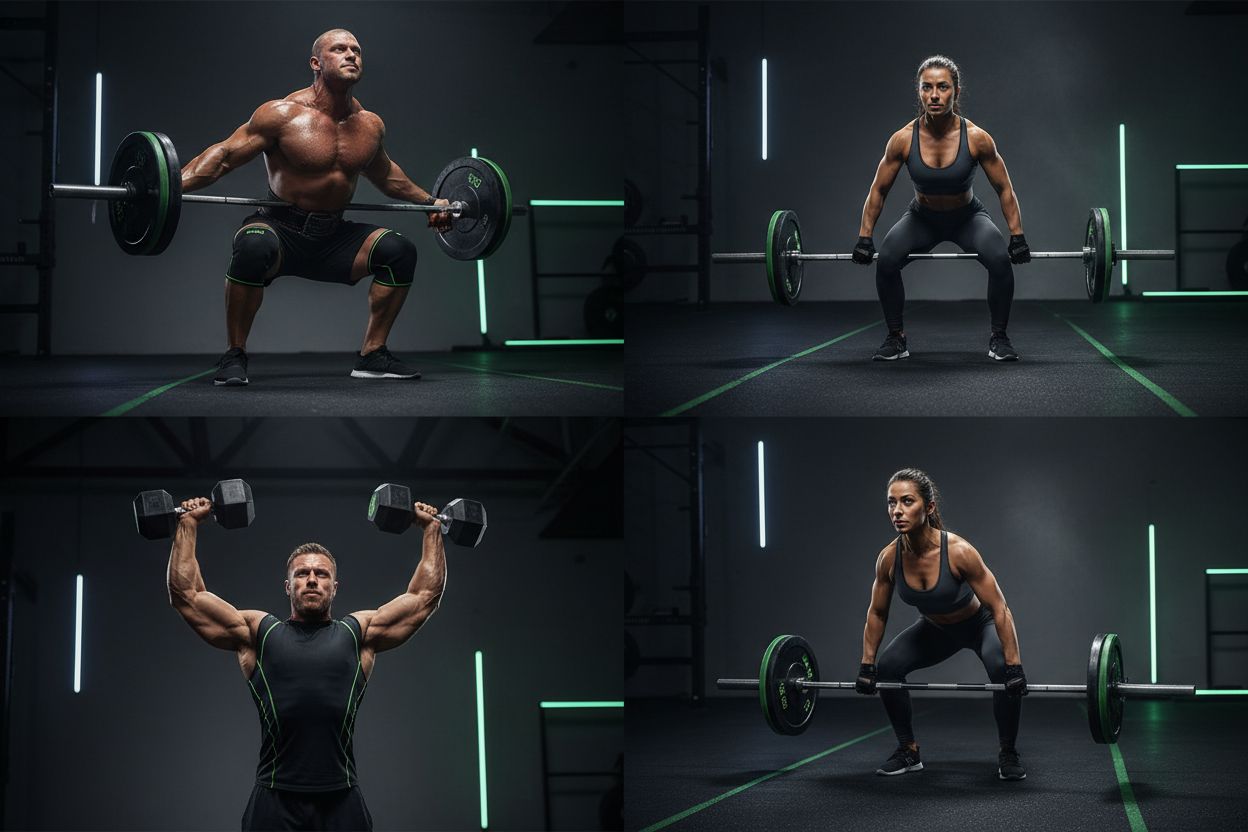 Group doing compound exercises in a gym