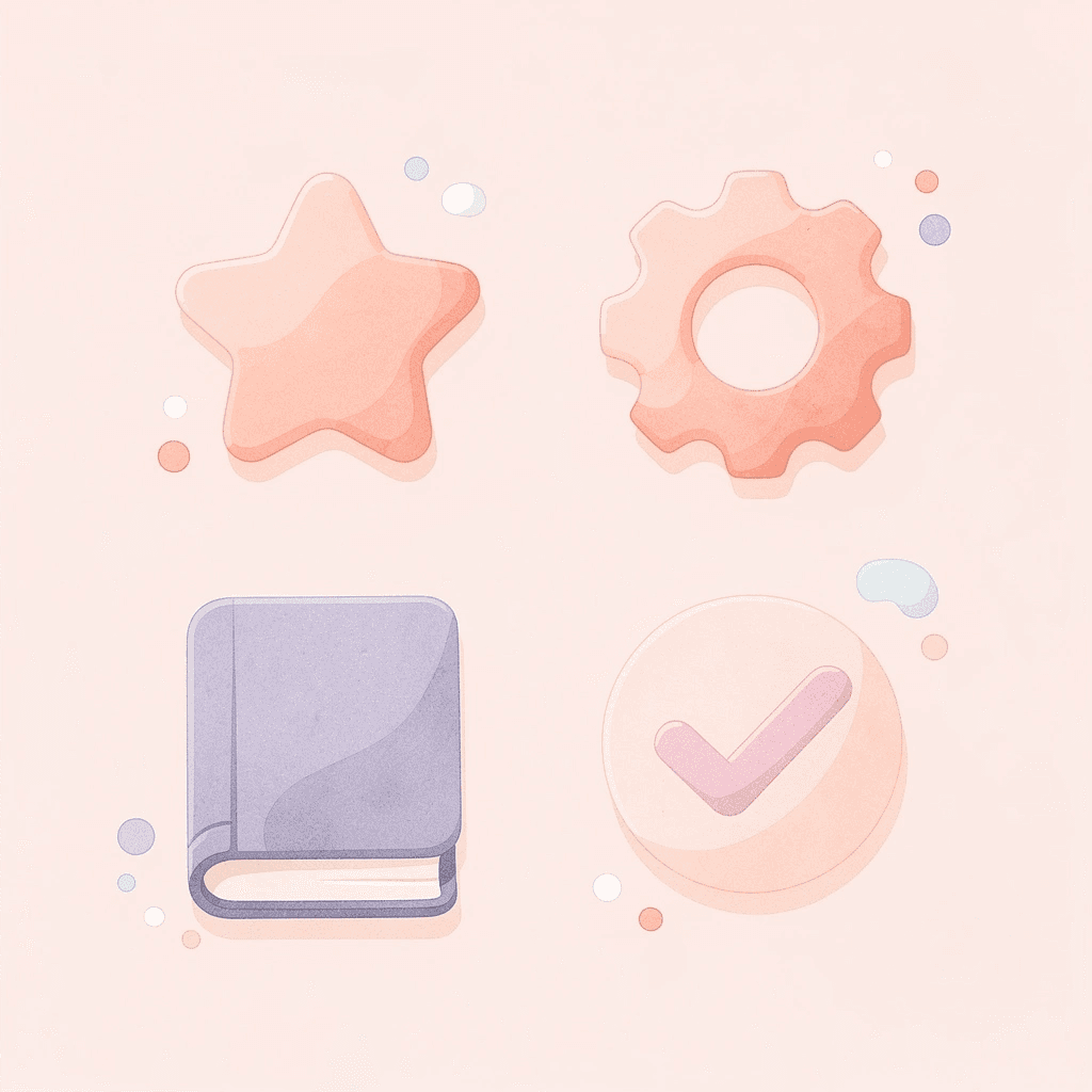 Four icons representing greetings, numbers, basic requests, and polite expressions