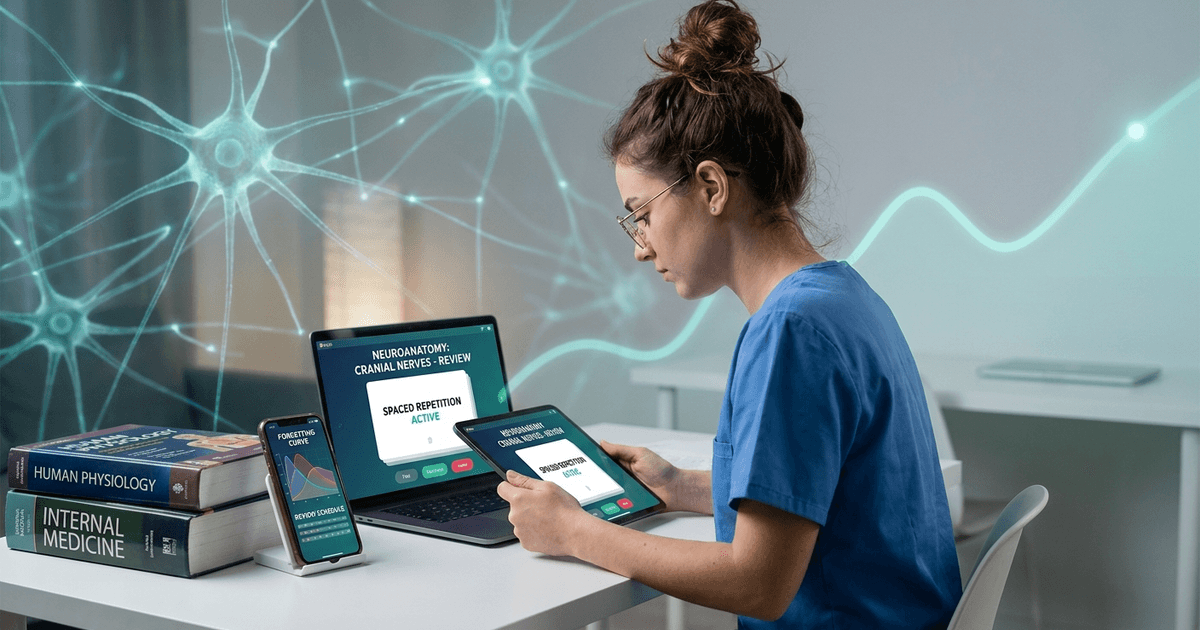 Cover: Medical Exam Spaced Repetition: Why Oncourse AI Schedules Reviews Before You Forget