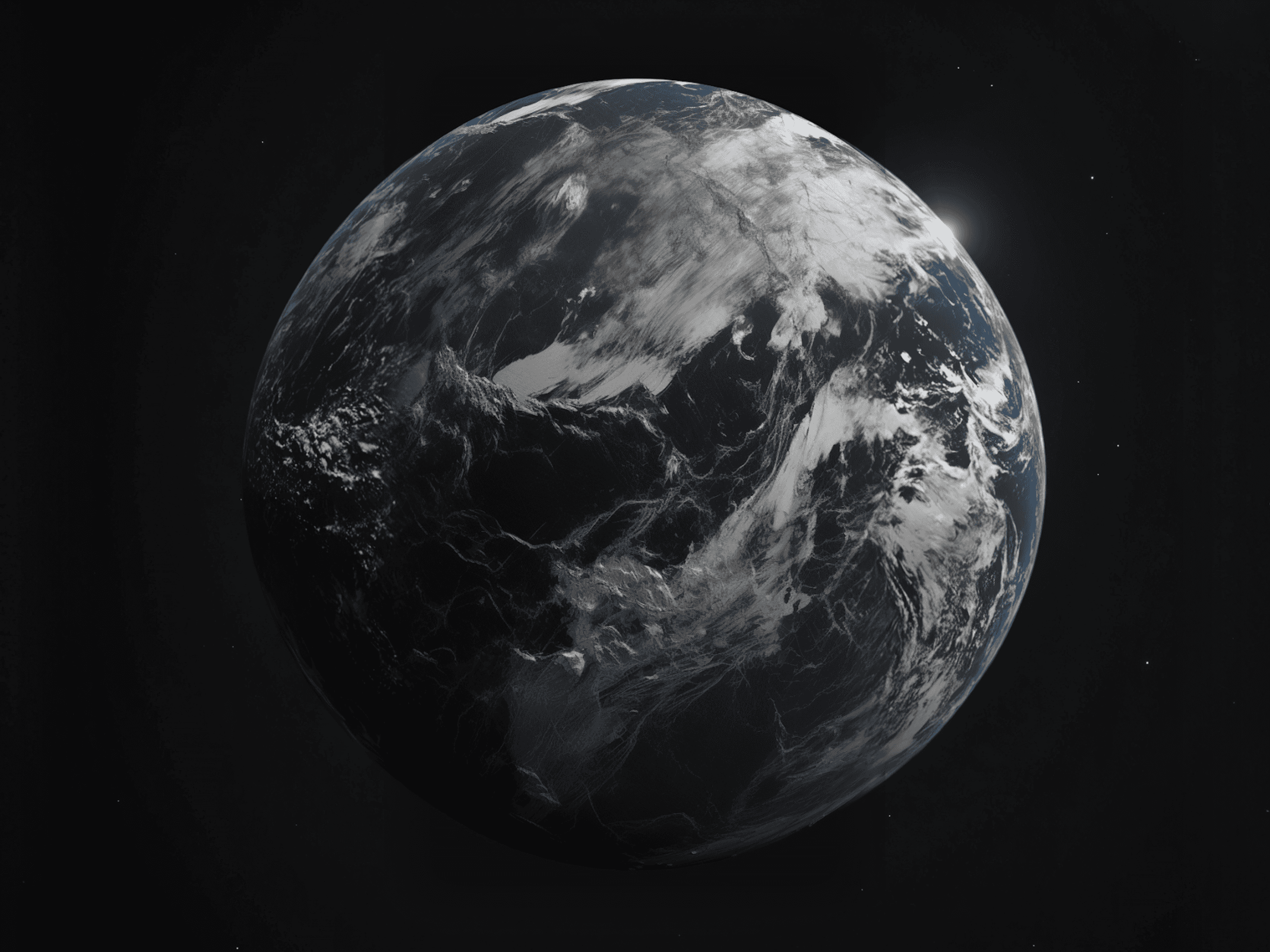 Earth from space on dark cosmic background — symbolizing the limits of human perception and our indirect access to reality through telescopes and scientific tools